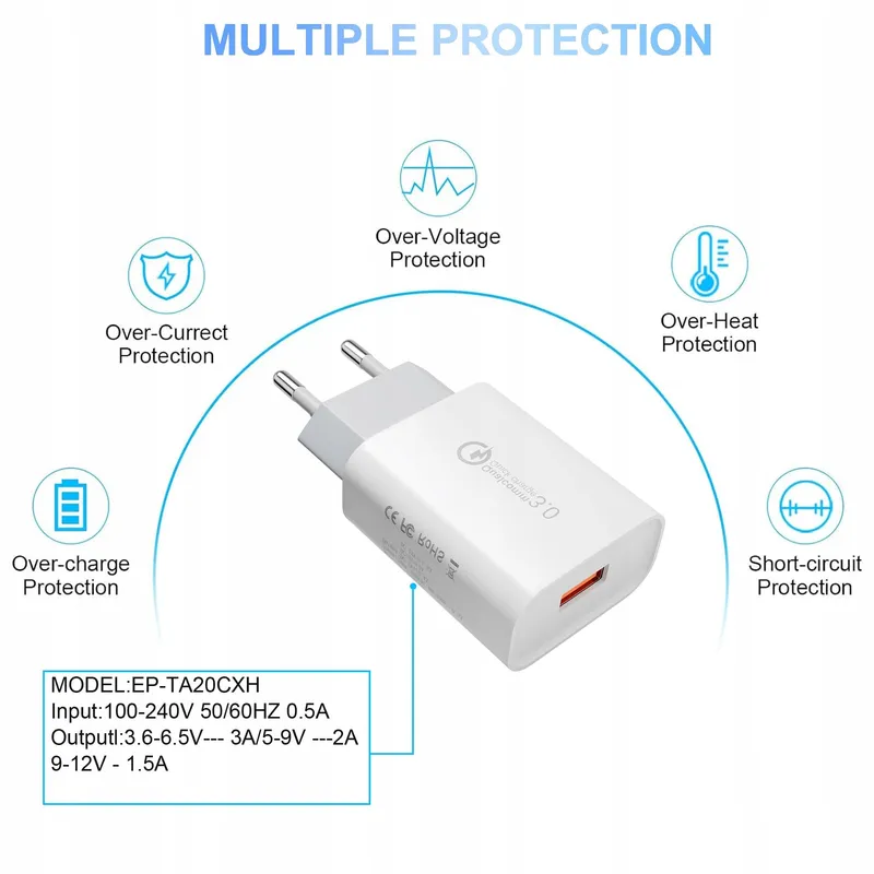 Universele USB Oplader Snelladen 3A Android Telefoons — foto 6