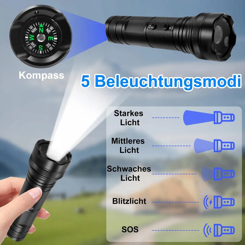 SECURALEN Actiecamera 1080P HD 120° 5 Lichtmodi 2600mAh — foto 4