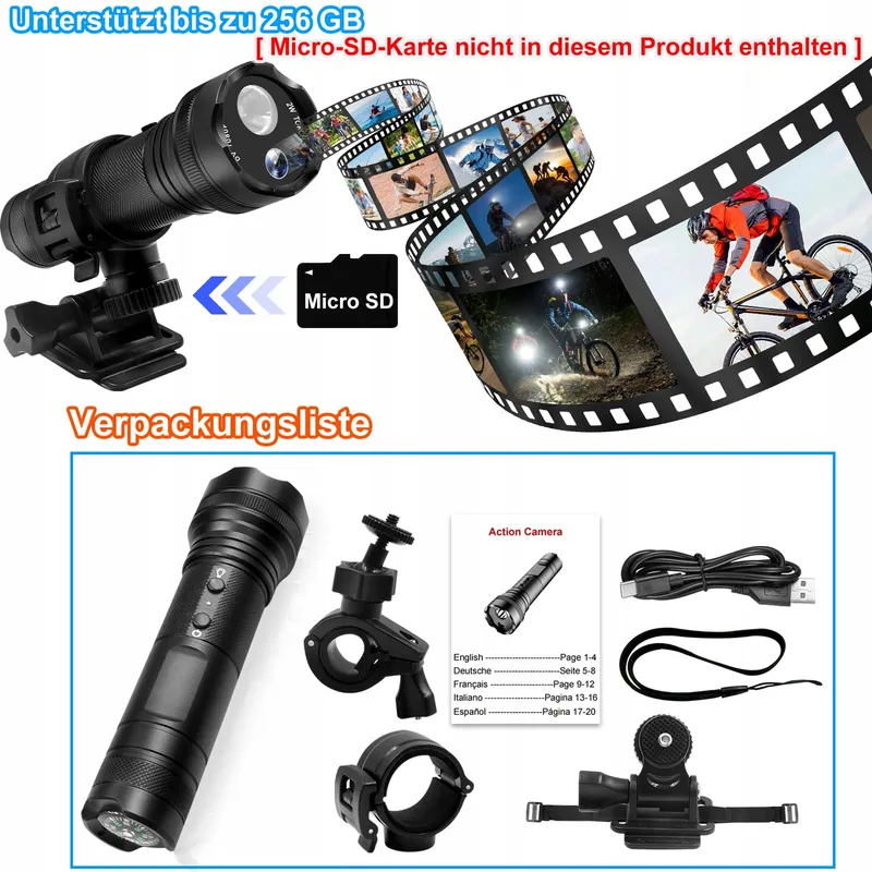 SECURALEN Actiecamera 1080P HD 120° 5 Lichtmodi 2600mAh — foto 6