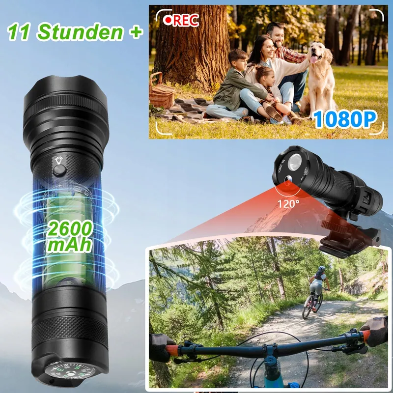 SECURALEN Actiecamera 1080P HD 120° 5 Lichtmodi 2600mAh — foto 3