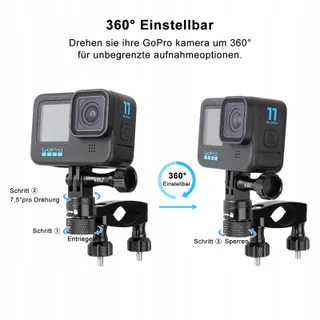 HSU Aluminium Fietshouder GoPro Hero Actiecamera 360° — miniatuur 4
