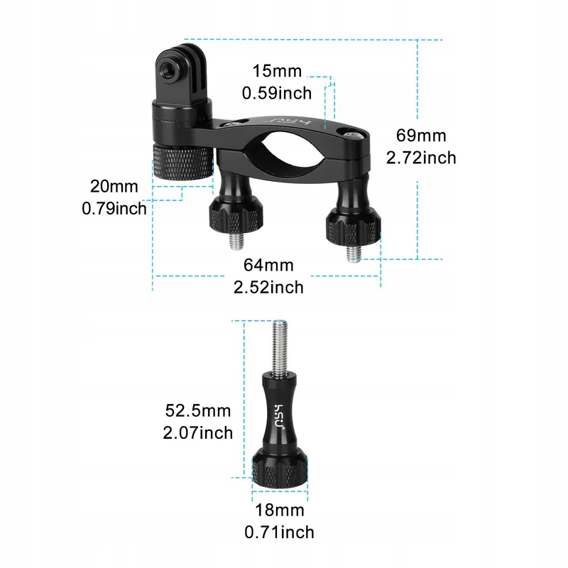 HSU Aluminium Fietshouder GoPro Hero Actiecamera 360° — foto 7