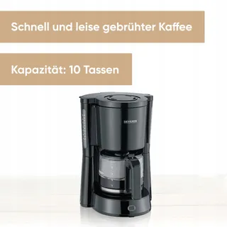 SEVERIN Koffiezetapparaat Glazen Kan Stil 10 Kopjes Zwart — miniatuur 2