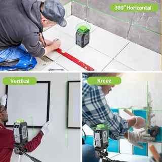WORKPRO 360 Laserwaterpas Groen Kruislijn 30m Met Statief — miniatuur 8