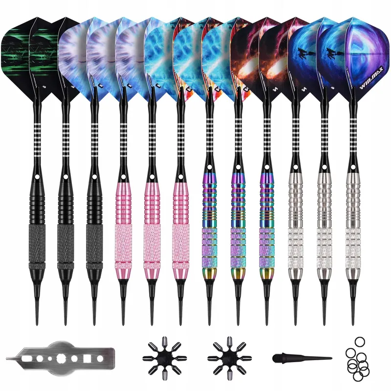 WINMAX Set 12 Darts Plastic Punten Elektronisch Dartbord 18g — foto 6