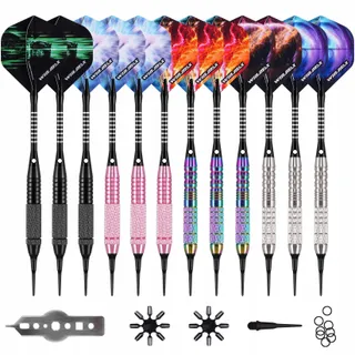 WINMAX Set 12 Darts Plastic Punten Elektronisch Dartbord 18g