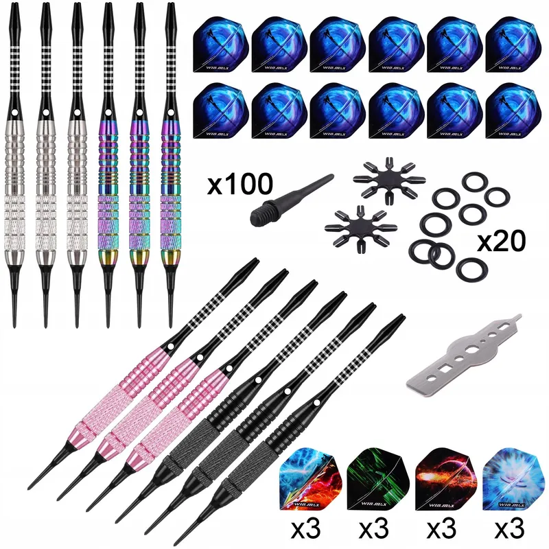 WINMAX Set 12 Darts Plastic Punten Elektronisch Dartbord 18g — foto 2
