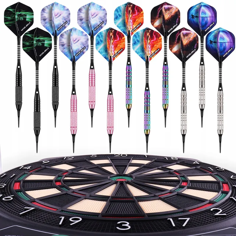 WINMAX Set 12 Darts Plastic Punten Elektronisch Dartbord 18g — foto 5