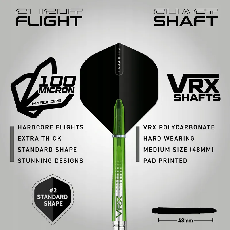 RED DRAGON Featherlite 2 17g Tungsten Dartpijlen Flights Shafts — foto 3