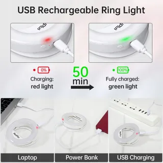 REALPLUS Selfie Ringlicht LED met Clip Verstelbare Helderheid — miniatuur 6