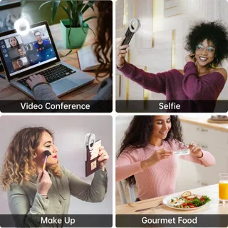 REALPLUS Selfie Ringlicht LED met Clip Verstelbare Helderheid — miniatuur 4
