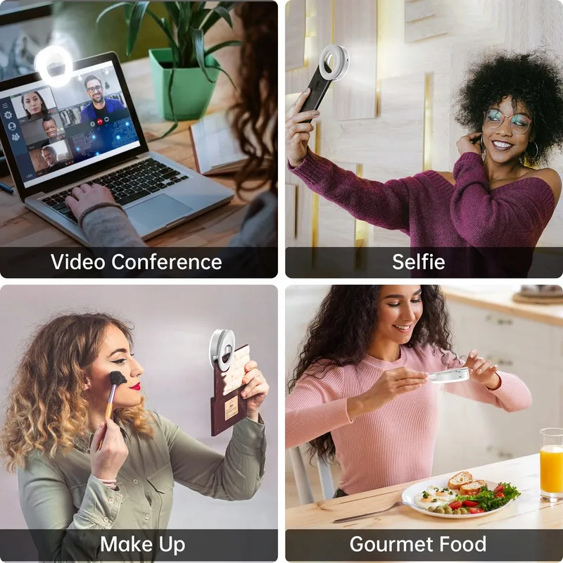 REALPLUS Selfie Ringlicht LED met Clip Verstelbare Helderheid — foto 4