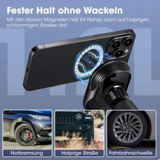 PITAKA Autohouder Qi2 MagSafe Oplader 15W iPhone Galaxy — miniatuur 5