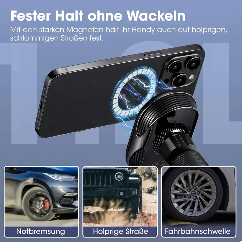 PITAKA Autohouder Qi2 MagSafe Oplader 15W iPhone Galaxy — foto 5