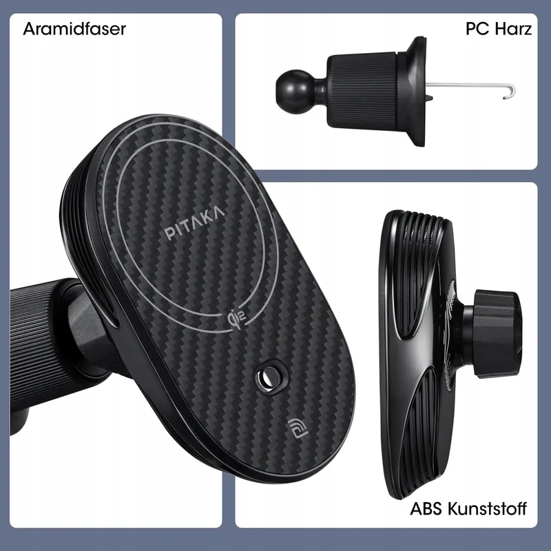 PITAKA Autohouder Qi2 MagSafe Oplader 15W iPhone Galaxy — foto 6