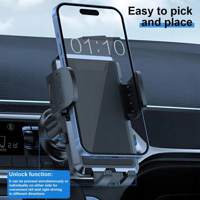 JNNJ Autohouder Telefoon 360° Verstelbaar Universeel Grijs — foto 4