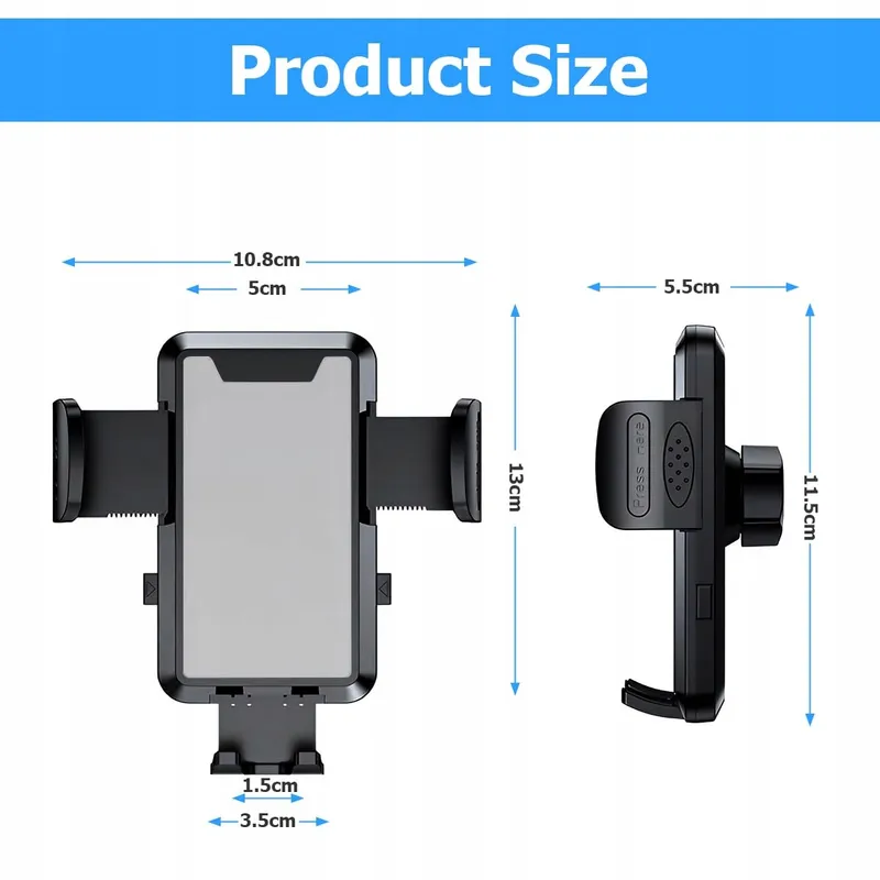 JNNJ Autohouder Telefoon 360° Verstelbaar Universeel Grijs — foto 2