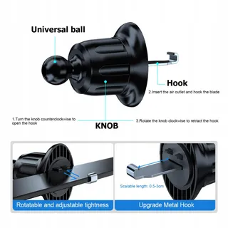 JNNJ Autohouder Telefoon 360° Verstelbaar Universeel Grijs — miniatuur 3