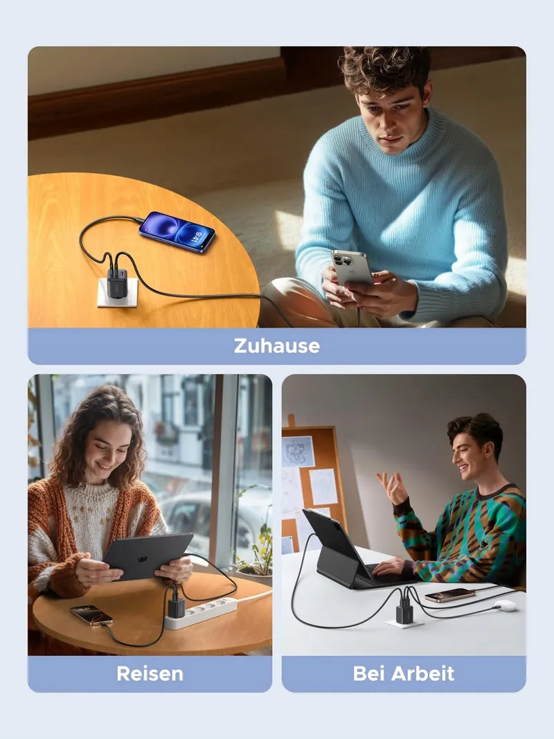 UGREEN 30W GaN II Lader 3 Poorten Voor iPhone iPad Galaxy — foto 6
