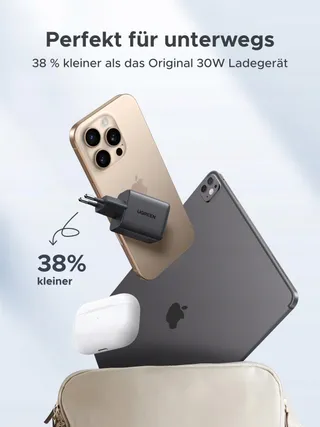 UGREEN 30W GaN II Lader 3 Poorten Voor iPhone iPad Galaxy — miniatuur 4
