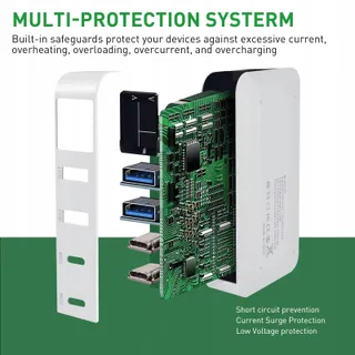 IOUGDSEC Laadstation 70W 4 Poorten PD20W QC3.0 Voor iPhone iPad — miniatuur 3
