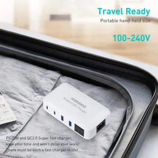 IOUGDSEC Laadstation 70W 4 Poorten PD20W QC3.0 Voor iPhone iPad — miniatuur 7