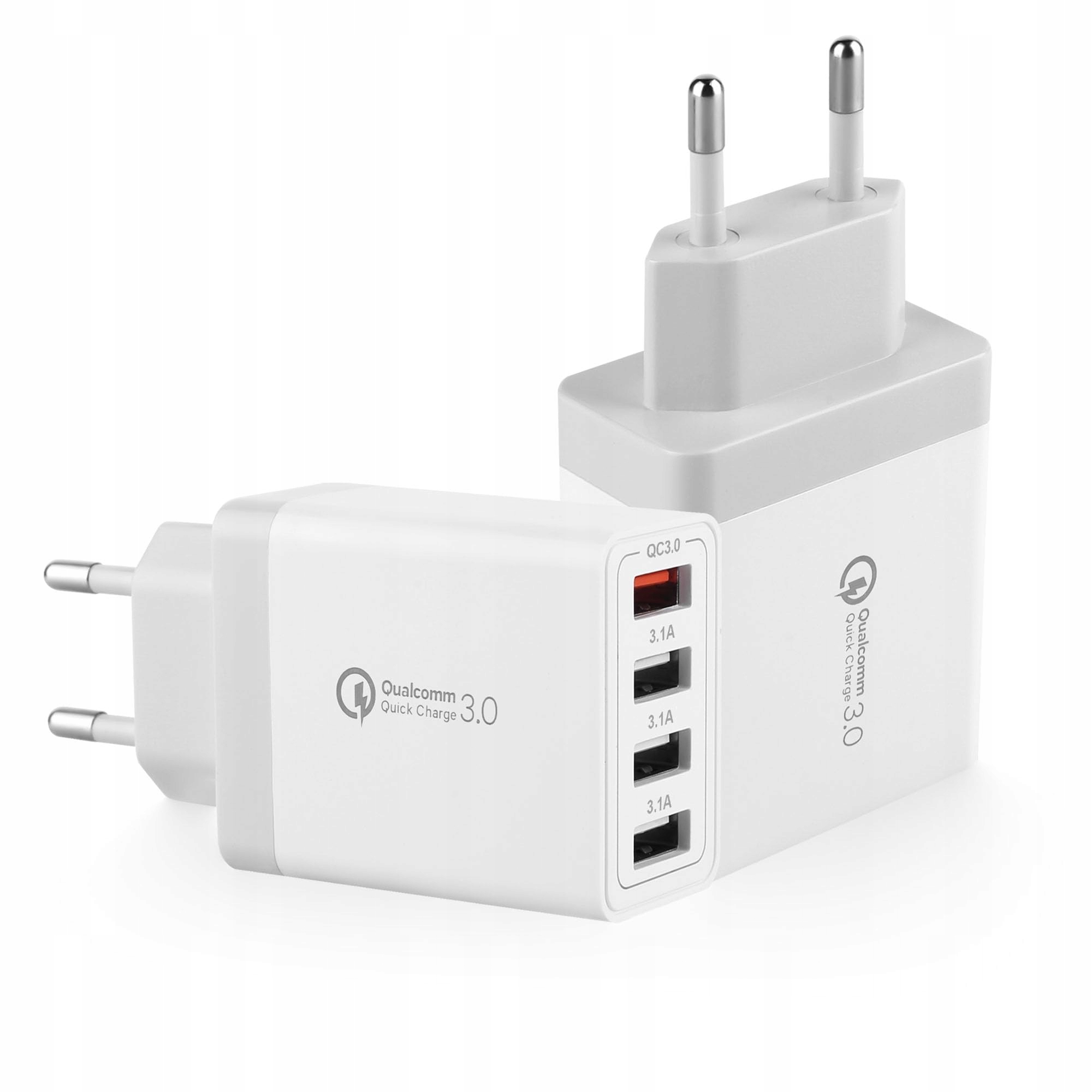 MIJUN USB Oplader 2-Pack 4-Poorts QC 3.0 33W iPhone Android