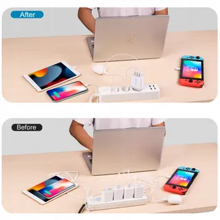 MIJUN USB Oplader 2-Pack 4-Poorts QC 3.0 33W iPhone Android — miniatuur 5