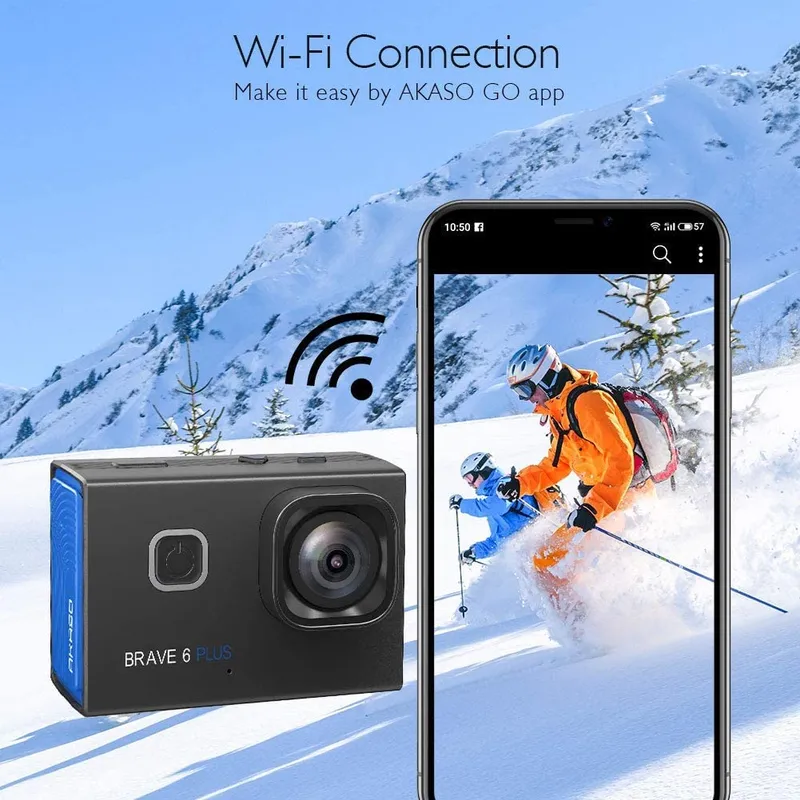 AKASO Sportcamera 4K 30FPS 20MP WiFi Touchscreen EIS 4X Zoom 40m — foto 9