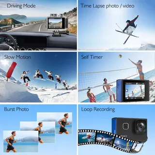 AKASO Sportcamera 4K 30FPS 20MP WiFi Touchscreen EIS 4X Zoom 40m — miniatuur 6