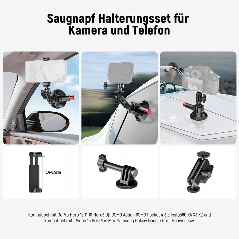 NEEWER CA104 Camerahouder 3 Inch Zuignap Magic Arm GoPro Adapter — foto 2