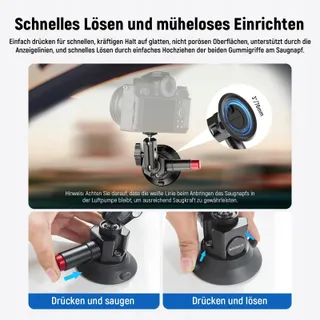 NEEWER CA104 Camerahouder 3 Inch Zuignap Magic Arm GoPro Adapter — miniatuur 4