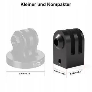 HSU Aluminium Statiefhouder GoPro 2 Stuks Adapter Hero 12-3 Zwart — miniatuur 5