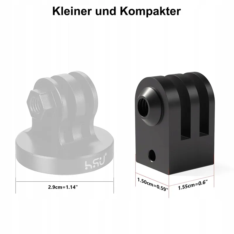 HSU Aluminium Statiefhouder GoPro 2 Stuks Adapter Hero 12-3 Zwart — foto 5