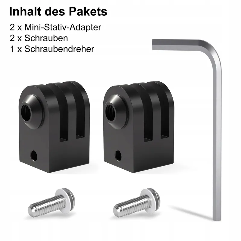 HSU Aluminium Statiefhouder GoPro 2 Stuks Adapter Hero 12-3 Zwart — foto 6