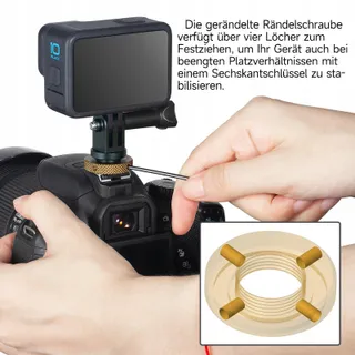 Cold Shoe Adapter GoPro DJI Osmo Action Campark Aluminium — miniatuur 6