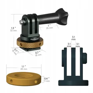 Cold Shoe Adapter GoPro DJI Osmo Action Campark Aluminium — miniatuur 5
