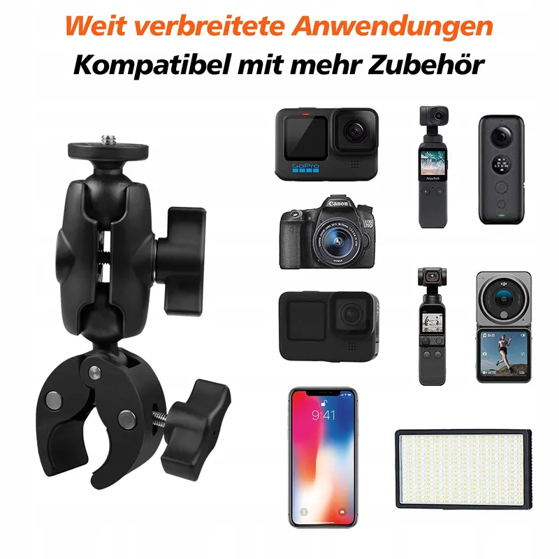 ZAKVOP Actiecamerahouder Motor Fiets 360° GoPro DJI Insta360 — foto 6