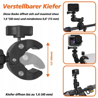 ZAKVOP Actiecamerahouder Motor Fiets 360° GoPro DJI Insta360 — miniatuur 5