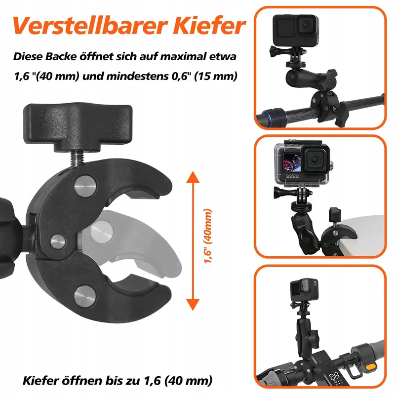 ZAKVOP Actiecamerahouder Motor Fiets 360° GoPro DJI Insta360 — foto 5