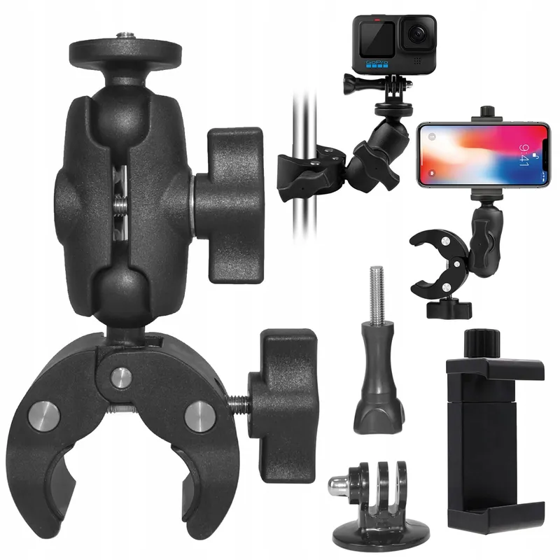 ZAKVOP Actiecamerahouder Motor Fiets 360° GoPro DJI Insta360 — foto 1