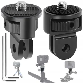 MIKQKY 2 Stuks Aluminium 1/4 Inch Statiefadapter voor Actiecamera's — miniatuur 1