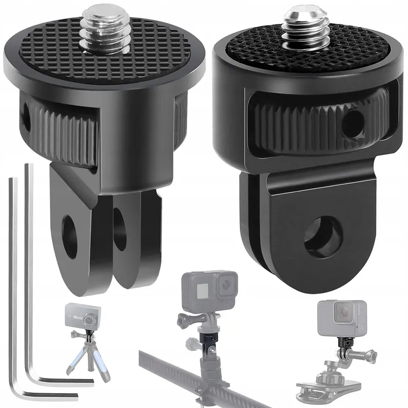 MIKQKY 2 Stuks Aluminium 1/4 Inch Statiefadapter voor Actiecamera's — foto 1