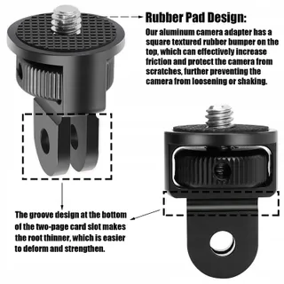 MIKQKY 2 Stuks Aluminium 1/4 Inch Statiefadapter voor Actiecamera's — miniatuur 3