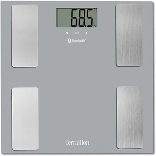 TERRAILLON Bluetooth Weegschaal Lichaamsanalyse BMI 8 Gebruikers Grijs — miniatuur 3