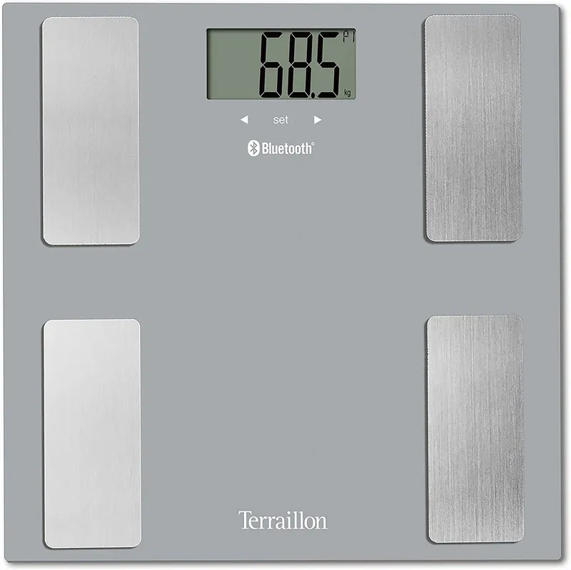 TERRAILLON Bluetooth Weegschaal Lichaamsanalyse BMI 8 Gebruikers Grijs — foto 3