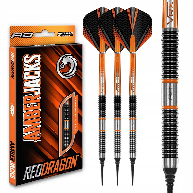 RED DRAGON Amberjack Softtip Darts 18g met Flights en Shafts — foto 1