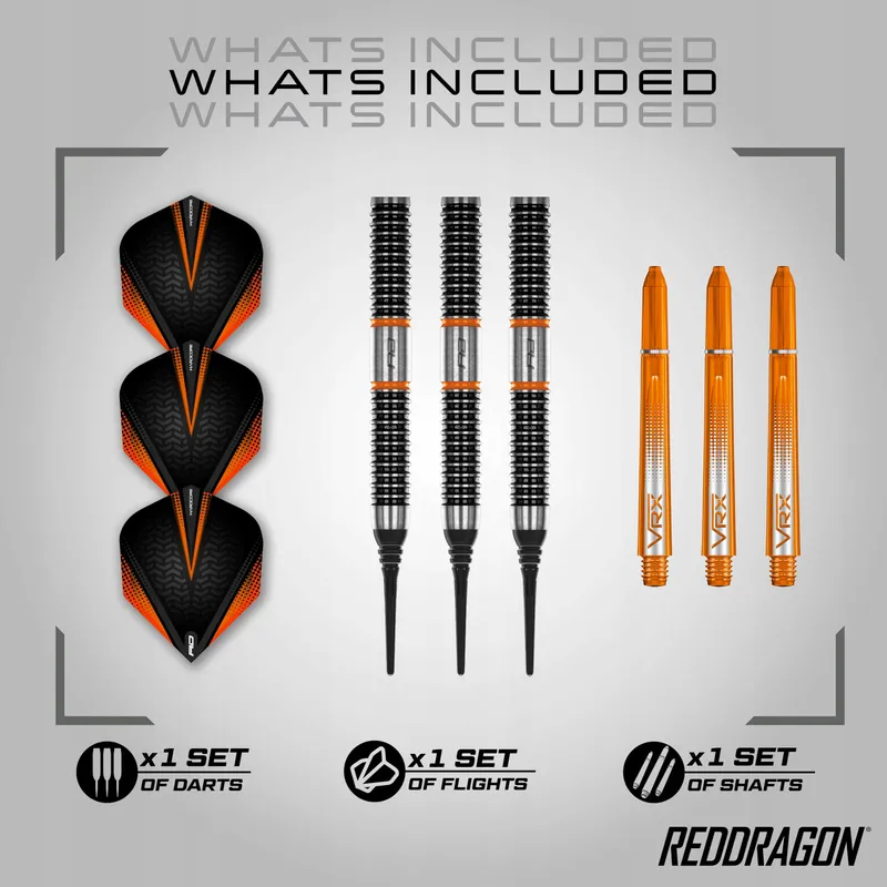 RED DRAGON Amberjack Softtip Darts 18g met Flights en Shafts — foto 2