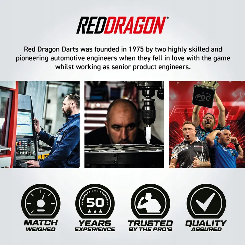 RED DRAGON Featherlite 2 12g Tungsten Dartset met Flights Shafts — foto 7