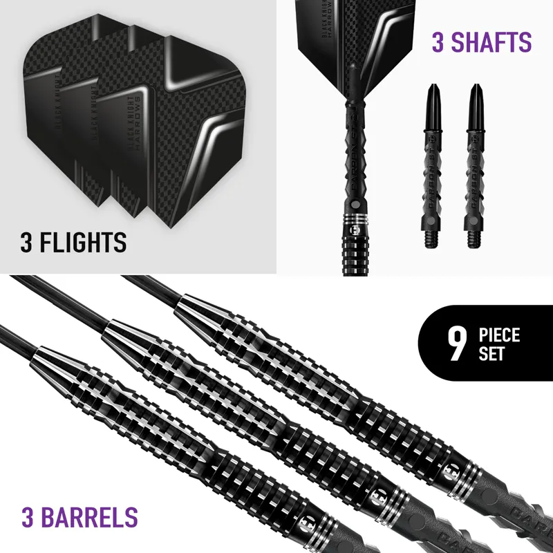 HARROWS Black Knight Dartset 90% Wolfraam 22g 23g 24g 25g — foto 2